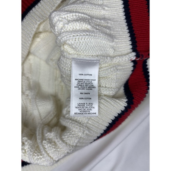 Vineyard Vines Men's  Heritage Varsity V Neck Tennis Sweater Marshmallow XL $228 - Picture 5 of 8